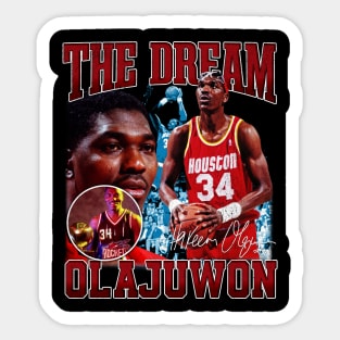 Hakeem Olajuwon The Dream Basketball Legend Signature Vintage Retro 80s 90s Bootleg Rap Style Sticker